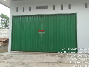 Proyek pemasangan Pintu Folding Gate Standart Ketebalan 0,8mm di Wonoplumbon, Mijen Semarang Jawa Tengah