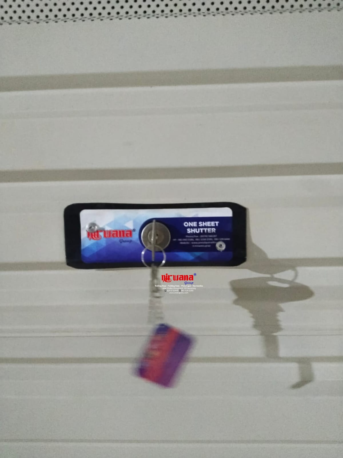 Nirwana Group telah menyelesaikan Pemasangan Pintu Rolling Door One Sheet mix 30cm dan 70cm Perforated di Tlogorejo kota Semarang Jawa Tengah