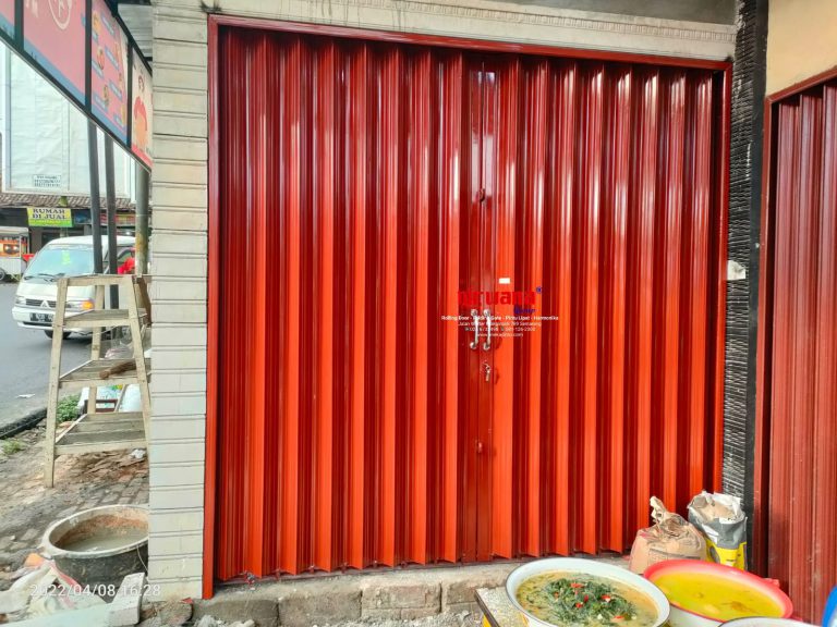 Pemasangan Folding Gate Standart 0,8mm di Jl Sukorini Sumowono Semarang