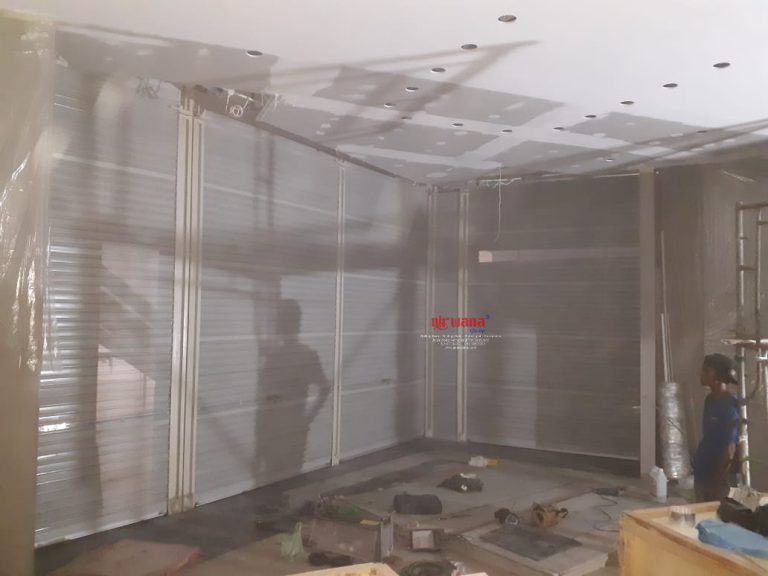 Pemasangan Rolling Door One Sheet Full Perforated Di Tenant Samsung The Park Mall Semarang