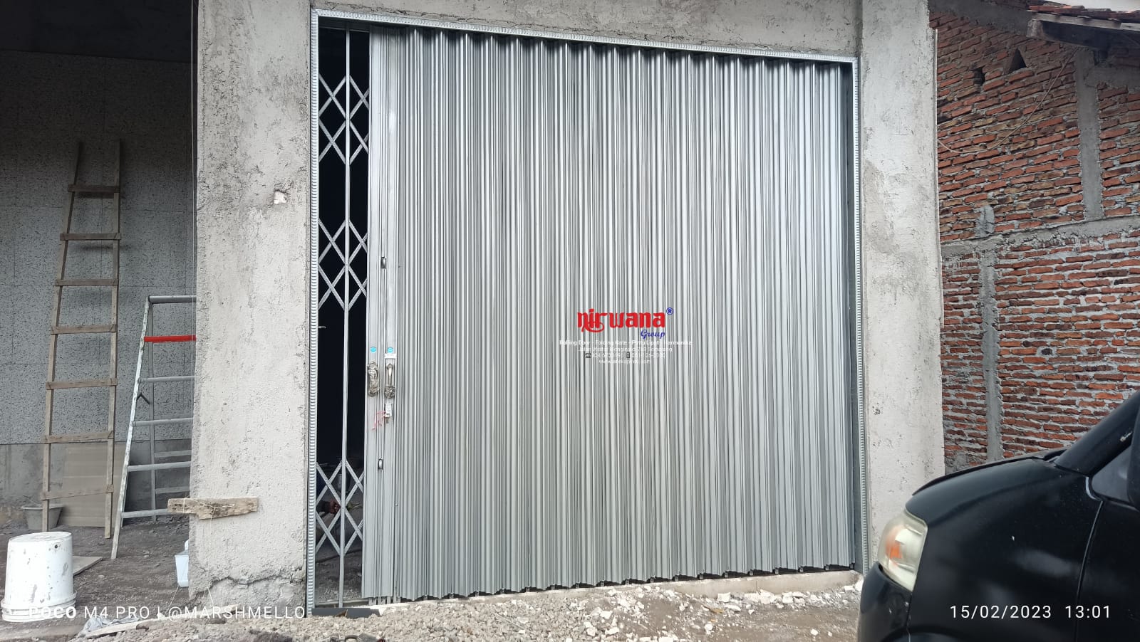 Pemasangan Pintu Folding Gate Premium 0,8mm di Penggaron, Semarang.