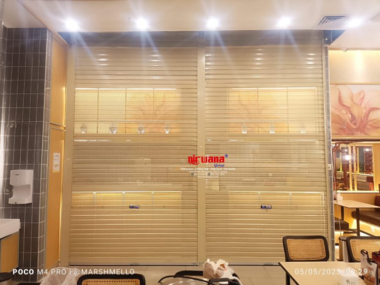 Pemasangan Rolling Door One Sheet Full Perforated di Tenant Ta Wan The Park Mall Semarang