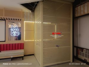 Pemasangan Rolling Door One Sheet Full Perforated di Tenant Gokana Ramen & Teppan Citraland Mall Semarang