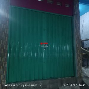 Proyek pemasangan Pintu Folding Gate Standart Ketebalan 0,5mm di Mranggen, Demak Jawa Tengah.