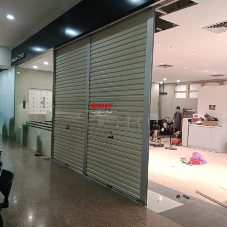 Nirwana Group telah menyelesaikan Pemasangan Pintu Rolling Door One Sheet 30cm Perforated di tenant Samsung Java Mall kota Semarang Jawa Tengah